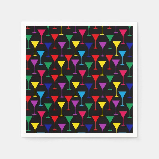 Colorful Martini Cocktail Pattern Servet (Voorkant)