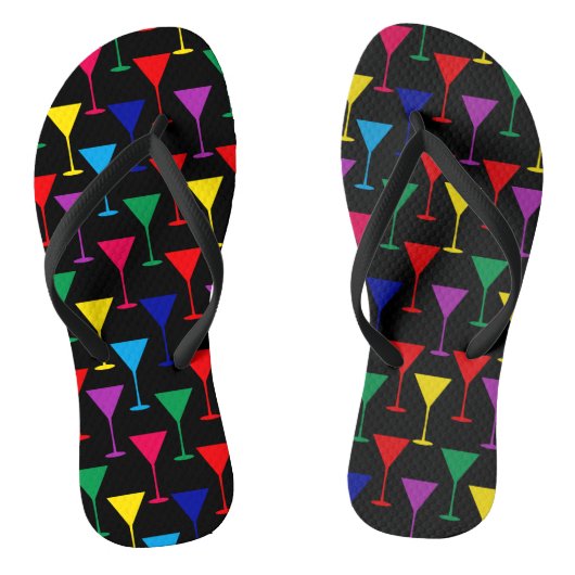 Colorful Martini Cocktail Pattern Teenslippers (Voetbed)