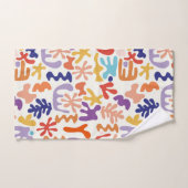 Colorful Matisse Motif Formes botaniques Abstraite (Serviette à main)