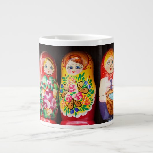 Colorful Matryoshka Dolls Extra Grote Beker (Voorkant)