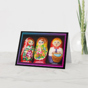Colorful Matryoshka Dolls Kaart