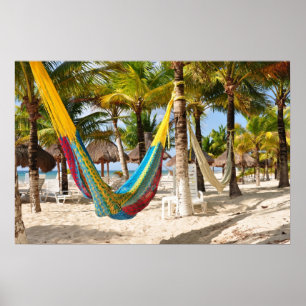 Colorful Mayan Hammock Cozumel Mexico Poster