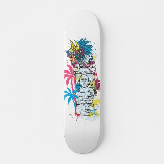 Colorful Mayan Skateboard (Voorkant)