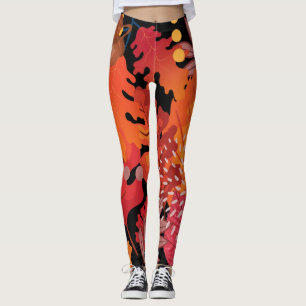 Colorful Meadley of Leaves Leggings