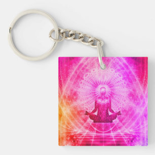 Colorful Meditation Spiritueel Yoga Sleutelhanger