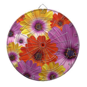 Colorful Medley of African Daisies Flowers Dartbord
