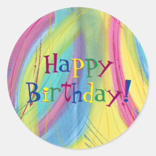 Colorful Mélange Heureux Stickers Anniversaire