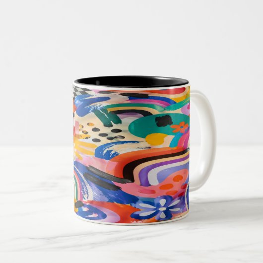 Colorful Memphis Mug (Devant droit)