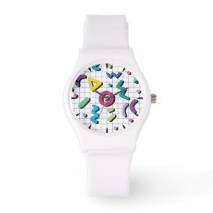 Colorful Memphis Pattern Horloge