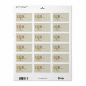 Colorful Menorah Hanukkah Gift Etiket (Full Sheet)