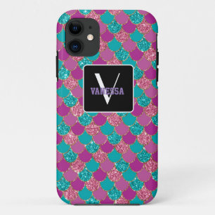 Colorful Mermaid Glitter - Personaliseer uw eigen iPhone 11 Hoesje