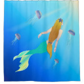 Colorful Mermaid Princess Douchegordijn (Voorkant)