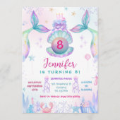 Colorful Mermaid Tail Birthday Invitation (Devant)
