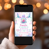 Colorful Mermaid Tail Birthday Invitation