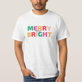 Colorful Merry and Bright Bold Christmas T-shirt