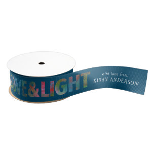 Colorful Merry & Bright Love & Light Jouw naam Gro Grosgrain Lint