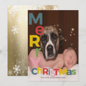 Colorful Merry Christmas Photo (Voorkant / Achterkant)