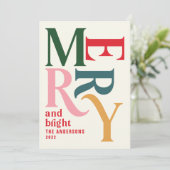 Colorful  merry chritsmas aankondiging (Staand voorkant)