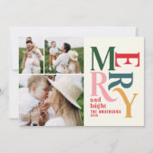 Colorful  merry chritsmas foto aankondiging (Voorkant)