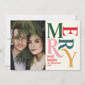 Colorful  merry chritsmas foto aankondiging (Voorkant)