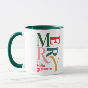 Colorful  merry chritsmas gift mok