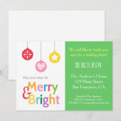 Colorful Merry en Bright Kerstfeest Kaart (Voorkant / Achterkant)