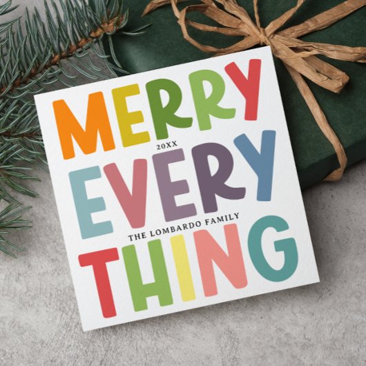 Colorful Merry Everything Inclusive NON-PHOTO Feestdagenkaart