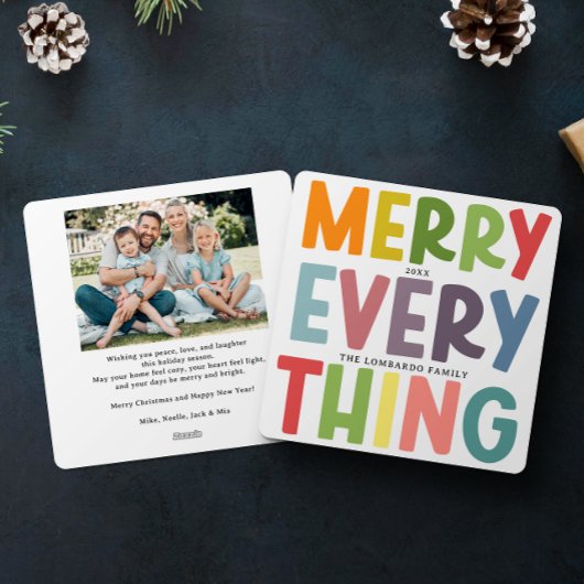 Colorful Merry Everything Inclusive Photo message Feestdagenkaart