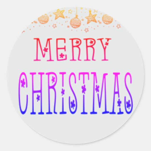 Colorful Merry kerst Ronde Sticker (Voorkant)