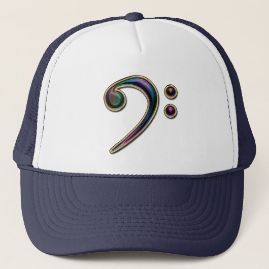 Colorful Metallic Bass Clef Music Pet (Voorkant)