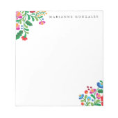 Colorful Mexican Embroidery Custom Name Notitieblok (Voorkant)