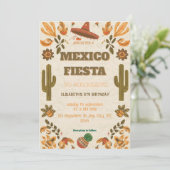 Colorful Mexican Fiesta Birthday  Invitation (Debout devant)