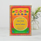 Colorful Mexican Geïnspireerd Sparen de datumuitno (Staand voorkant)