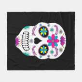 Colorful Mexican Sugar Skull Fleece Deken (Voorkant (Horizontaal))