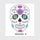 Colorful Mexican Sugar Skull Sticker (Vel)