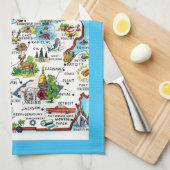 Colorful Michigan Map Theedoek (Quarter Fold)