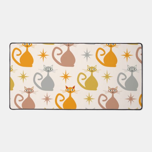 Colorful Mid Century Atomic Cats with Starbursts (Recto)