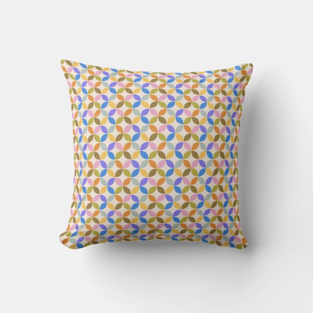 Colorful Mid Century Modern Geometric Pattern Kussen (Voorkant)
