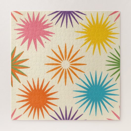 Colorful Mid Century Starburst Pattern Legpuzzel (Verticaal)