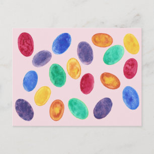 Colorful Mini Easter Eggs, Jelly Beans Briefkaarte Feestdagenkaart