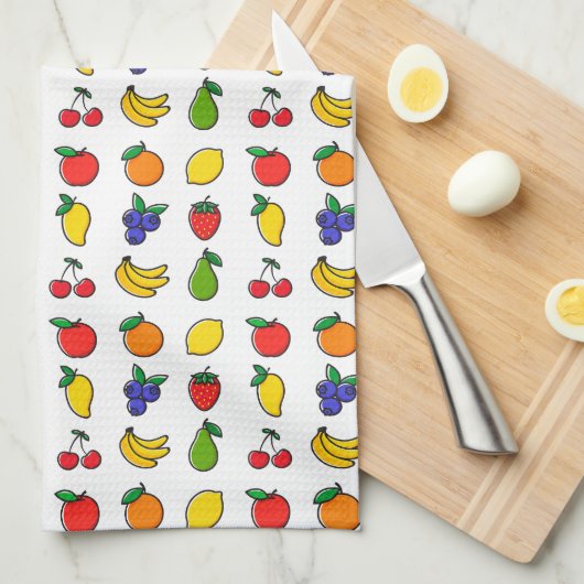 Colorful Mixed Fruit Pattern Theedoek (Quarter Fold)