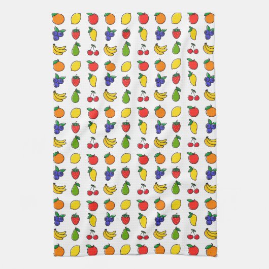 Colorful Mixed Fruit Pattern Theedoek (Verticaal)