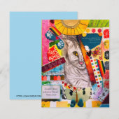 Colorful Mixed Media Cat Collage Bedankkaart (Voorkant / Achterkant)