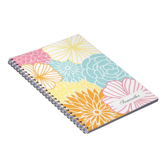 Colorful Mod Florals Notitieboek (Rechterzijde)