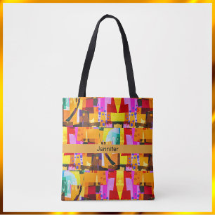 Colorful Modern Abstract Kunstpatroon Draagtas