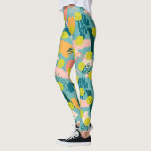 Colorful Modern Abstract Pattern Crazy Pickleball Leggings (Links)