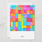 Colorful Modern Art Photo Baby Faire-part (Dos)