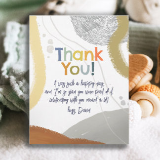 Colorful Modern Birthday Boy Thank You Card Bedankkaart
