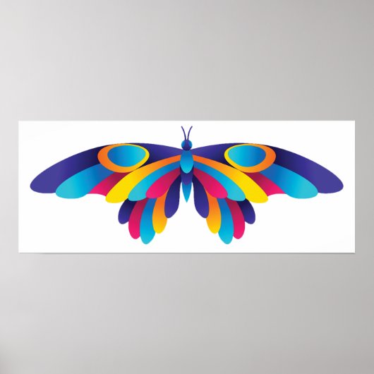 Colorful Modern Butterfly Vibrant Wings Poster (Voorkant)