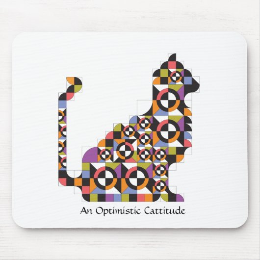 Colorful Modern Cat Quilt Pattern Mousepad Muismat (Voorkant)